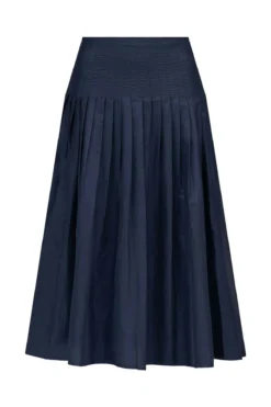 WALK THE LINE PIN-TUCK SKIRT - Navy -Cheap Gossavia Store 8DOWGIDFNTrP61 dENSDIajs8 03590.1710674860