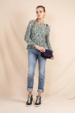 Imogen Shirred Blouse - Vintage Bloom Print