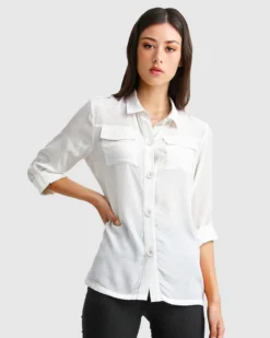 Eclipse Rolled Sleeve Blouse - Cream -Cheap Gossavia Store DuGJAPNA4PejT5JBfeaI8OMDY 08319.1710588679