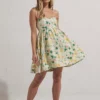 ETHERIAL FLORAL MINI DRESS - GARDEN PARTY FLORAL