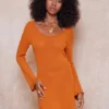Nixie Teia Mini Dress - Burnt Orange