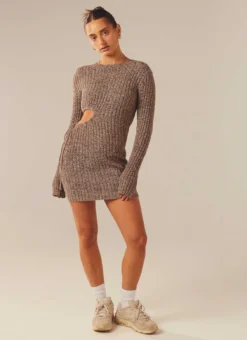 Finesse Knit Mini Dress - Cinnamon