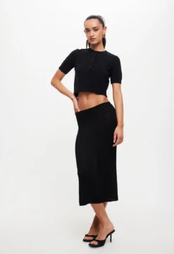 PURE MIDI SKIRT - ONYX