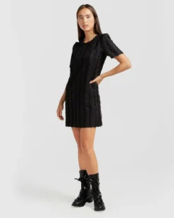 Star Child Textured Mini Dress - Black -Cheap Gossavia Store cBMuy4WYPXlx2H98BjlTnwoIs 18522.1710934037