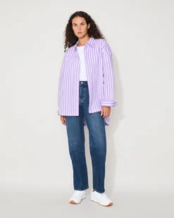 EVERYDAY SHIRT - LAVENDER STRIPE