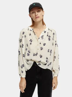 Scotch & Soda Lightweight Pintuck Blouse