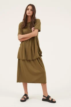 MIKU SKIRT - KHAKI - FINAL SALE