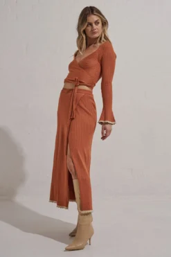 BASK KNIT SKIRT - TERRACOTTA -Cheap Gossavia Store j3m 3TdUoys a340 Ko5uG6Fg 86725.1710502612