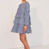 Lucia Ruffled Mini Dress - Blue