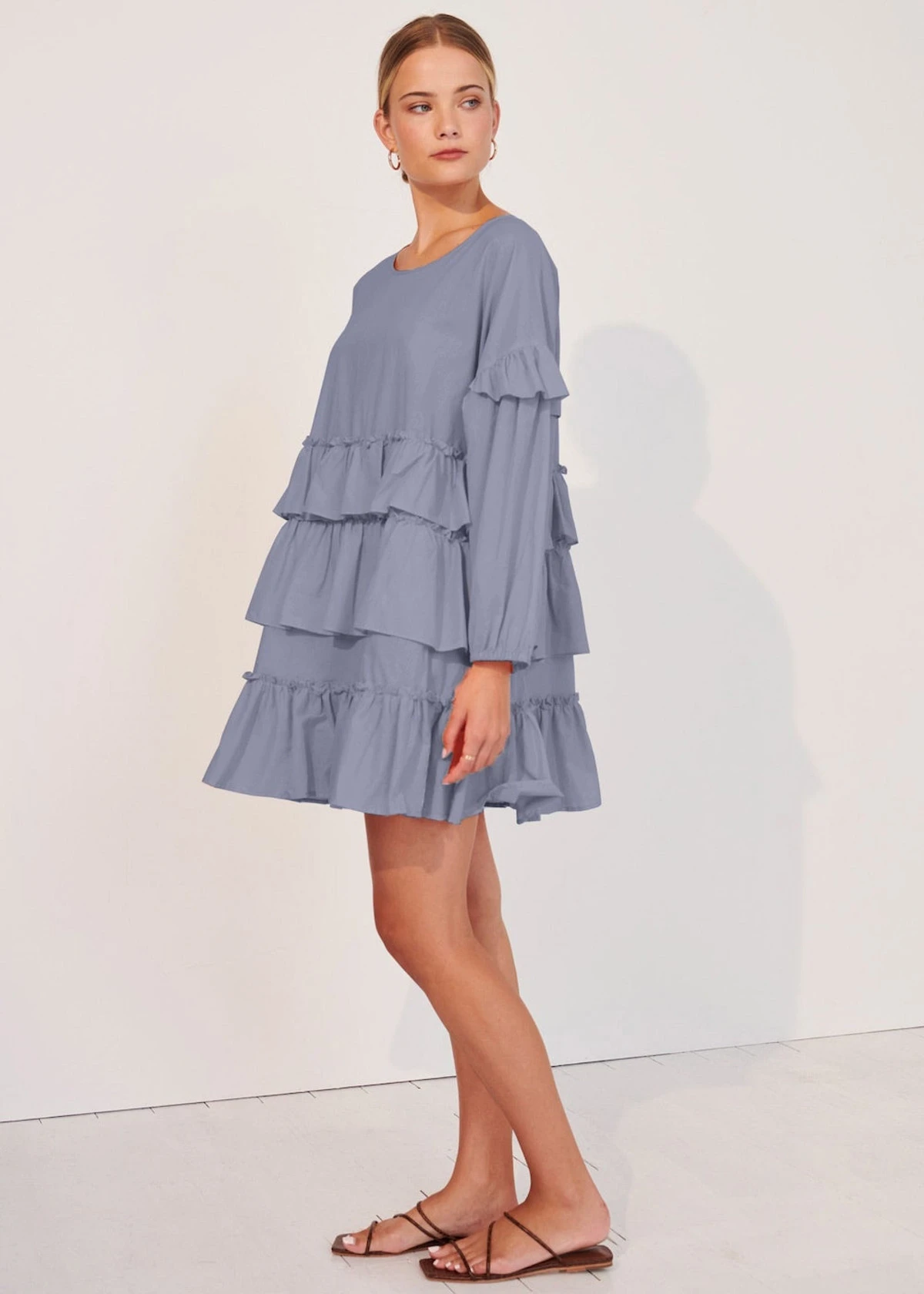 Lucia Ruffled Mini Dress - Blue 1 Lucia Ruffled Mini Dress - Blue