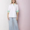 Classic Oversize Shirt - White W/ Emerald Gingham