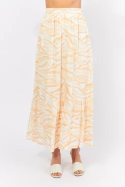FINLEY MAXI SKIRT - ORANGE WAVE