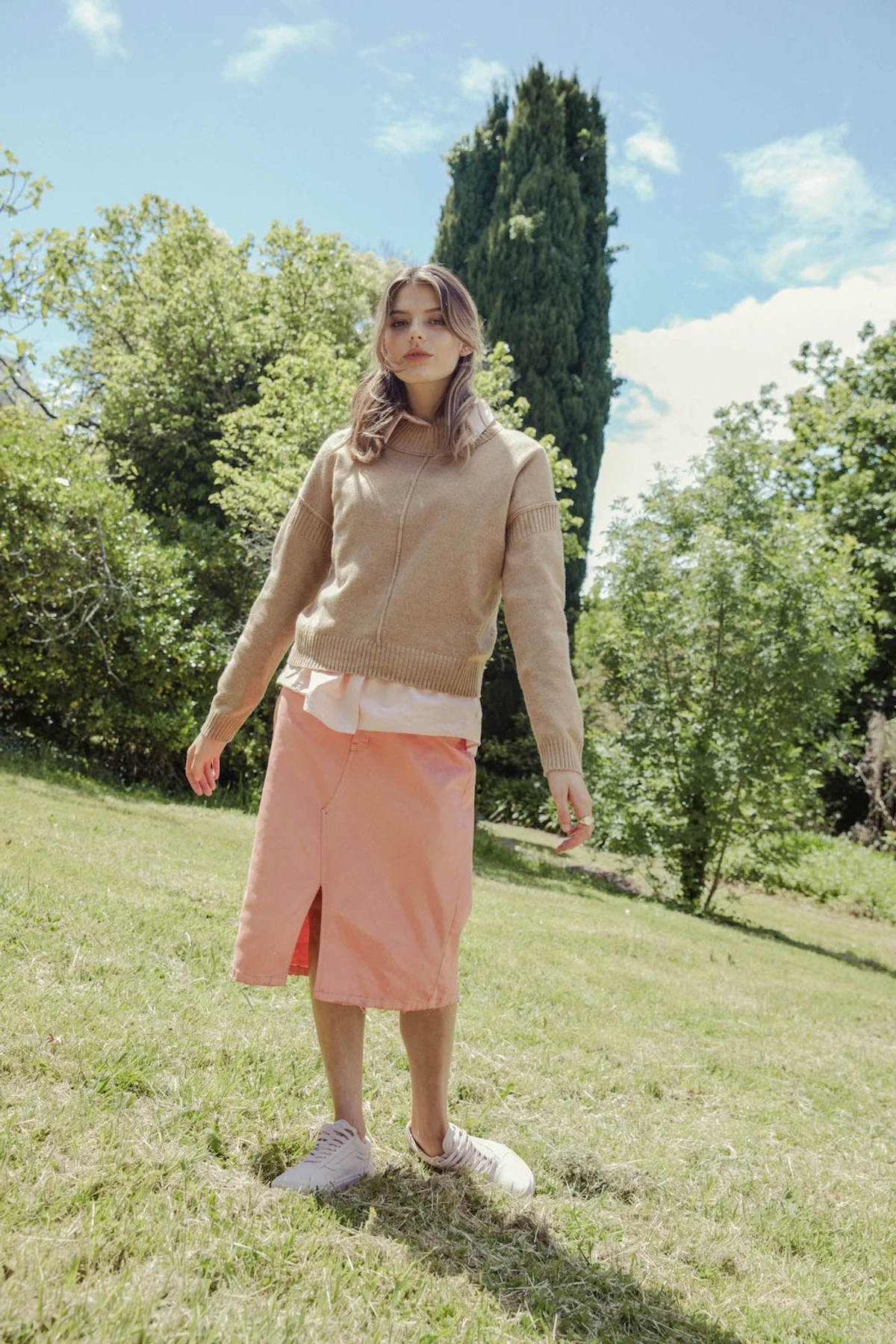 Long Midi Skirt - Faded Rose 2 Long Midi Skirt - Faded Rose - Image 2