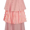 Tiered Stripe Skirt - Candy Red Stripe
