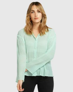 Yoko Shirred Chiffon Blouse - Mint FINAL SALE -Cheap Gossavia Store wR2cWn5qqeq9v0PoYXi4h7V40 48573.1710415624